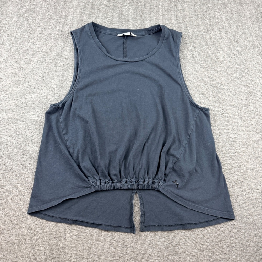 Joy Lab Women's XS Black‎ Cotton Cinched Split Back Sleeveless Muscle Tank Top